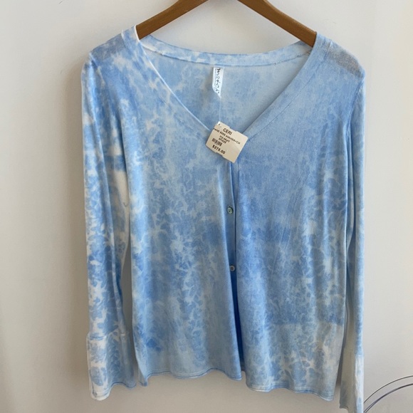 Match Sweaters - NWT Match Block Printed Cardigan w Bell Sleeve